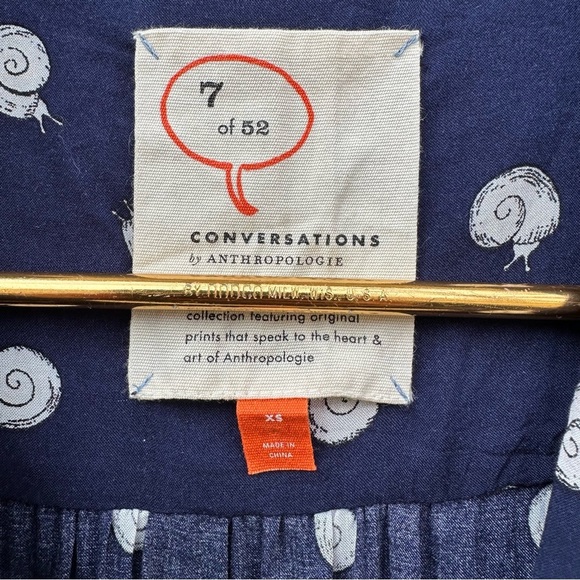 Anthropologie Conversations Snail Print Top Colloquial Sleeveless Buttondown - Picture 6 of 11